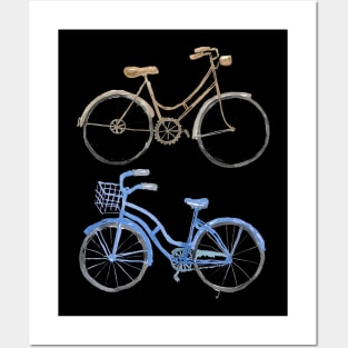 Watercolor Bicycle Posters and Art